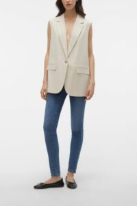 Γυναικείο Γιλέκο VERO MODA 10309847-Oatmeal ΕΚΡΟΥ