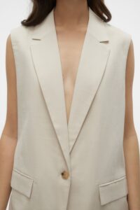 Γυναικείο Γιλέκο VERO MODA 10309847-Oatmeal ΕΚΡΟΥ