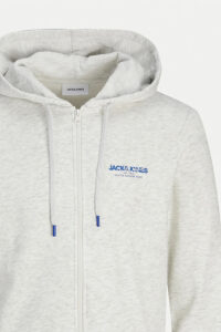 Ανδρική Ζακέτα Jack & Jones 12256847-White Melange ΓΚΡΙ ΑΝΟΙΧΤΟ