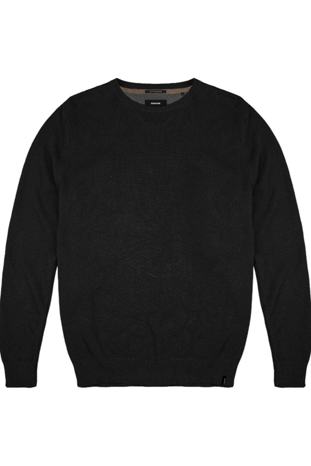 Ανδρική Μπλούζα REBASE 242-RKNIT-8011-Pure Black Μαύρο