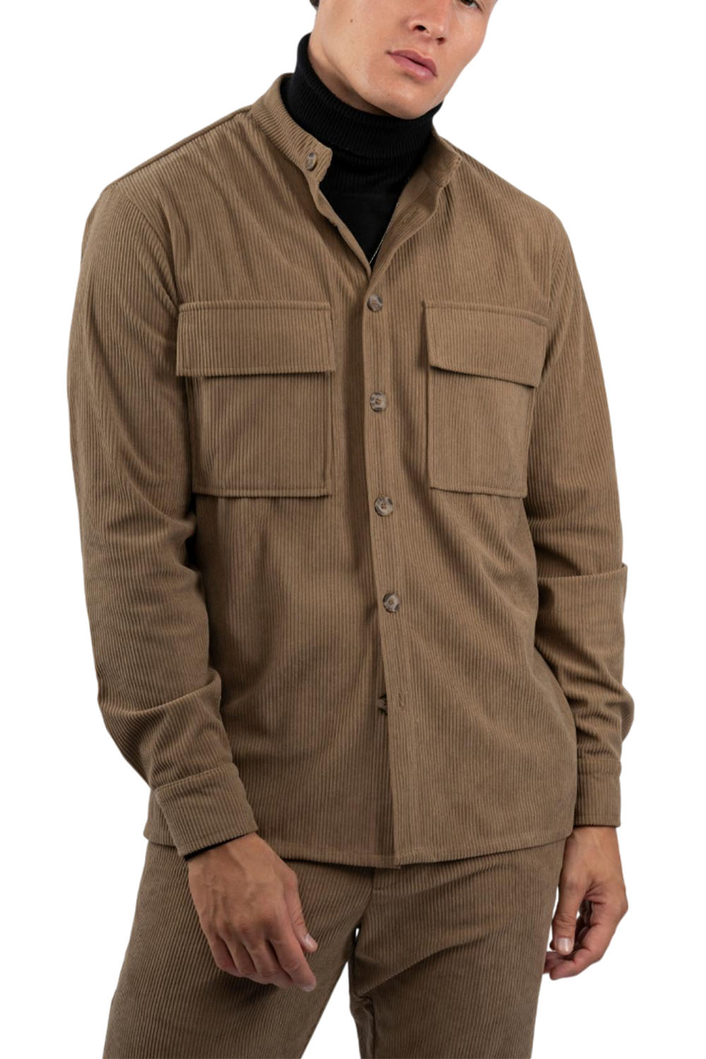 Ανδρικό Κοτλέ OVERSHIRT DEZIGN D-25114 Camel