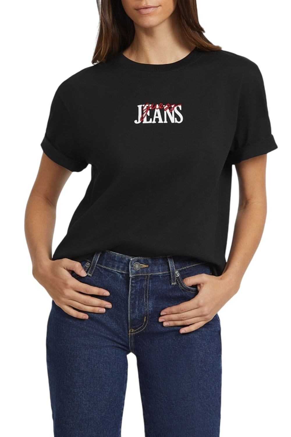  Γυναικεία Μπλούζα GUESS JEANS W4YI07K8HM0-JBLK Μαύρο 2025