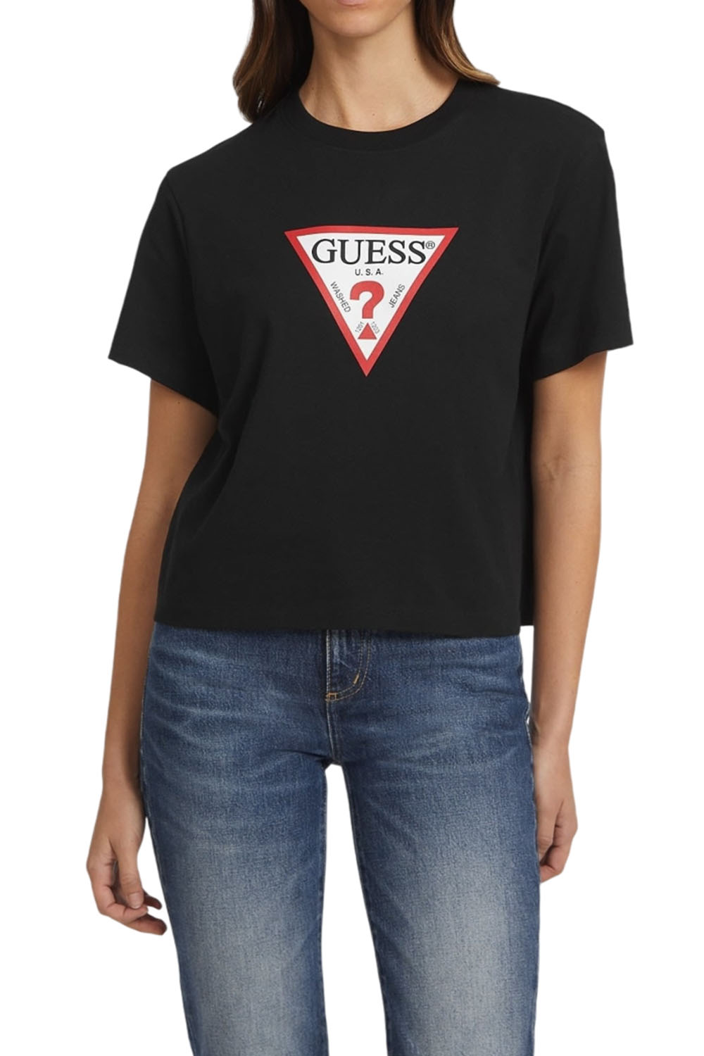  Γυναικεία Μπλούζα GUESS JEANS W4YI73K8HM0-JBLK Μαύρο 2025