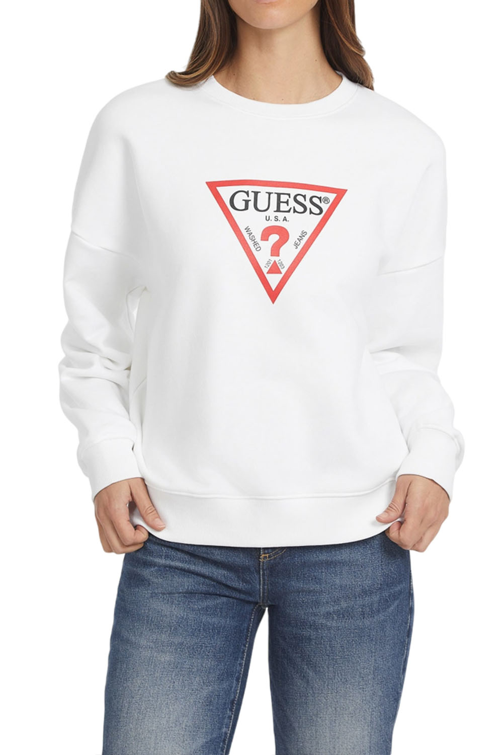  Γυναικεία Μπλούζα GUESS JEANS W4YQ00KC811-G011 Ασπρο 2025