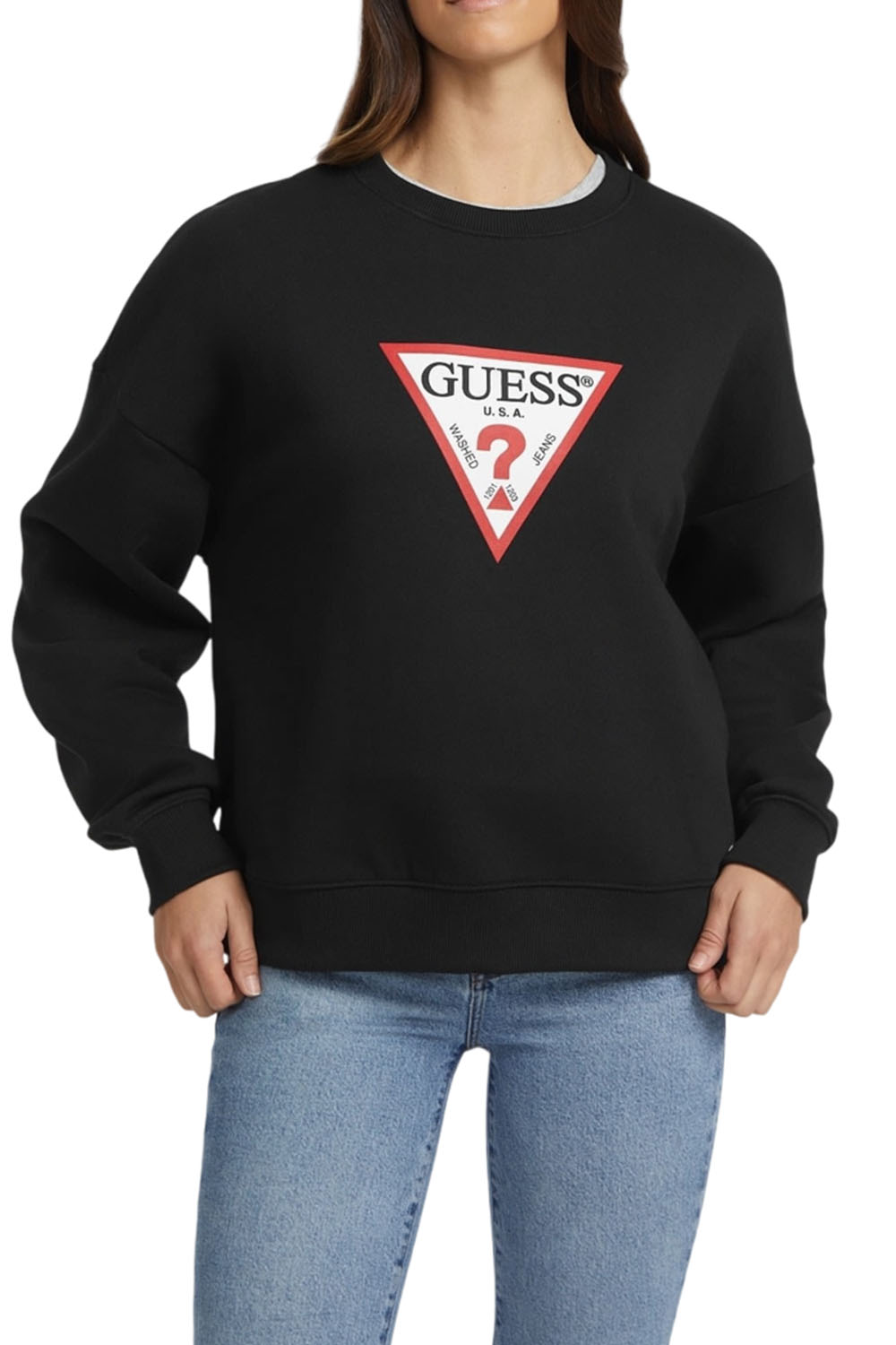  Γυναικεία Μπλούζα GUESS JEANS W4YQ00KC811-JBLK Μαύρο 2025