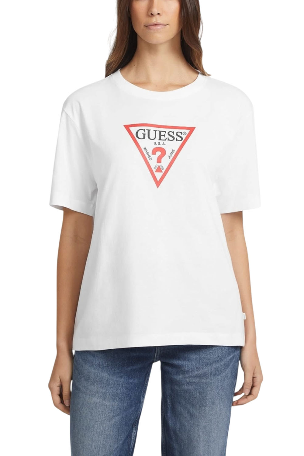  Γυναικεία Μπλούζα GUESS JEANS W4YI76K8HM0-G011 Ασπρο 2025